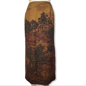 Talbots vintage equestrian skirt size 10 horses